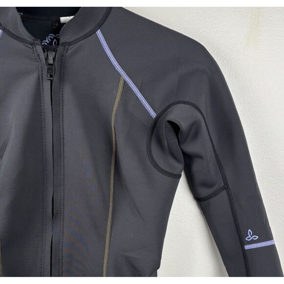 PrAna Women long Sleeve Wet Jacket Suit Black Shortie Neoprene Sz Medium ZIP Up - Picture 3 of 12